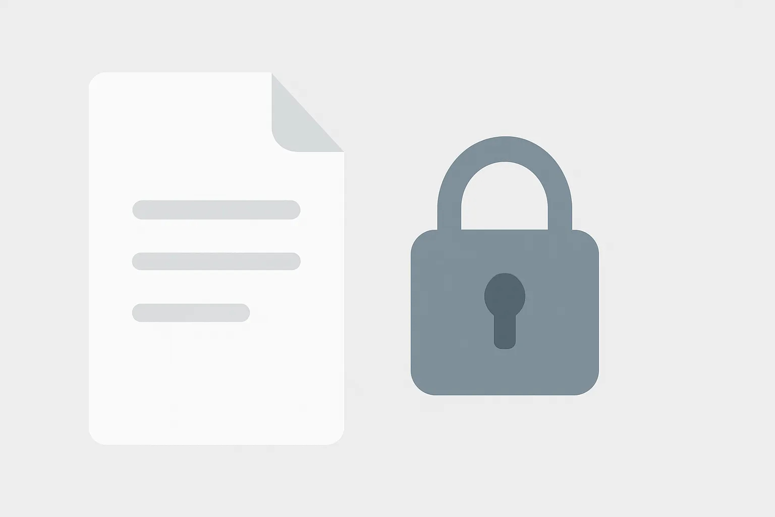 Image d'un document et d'une icône de cadenas.